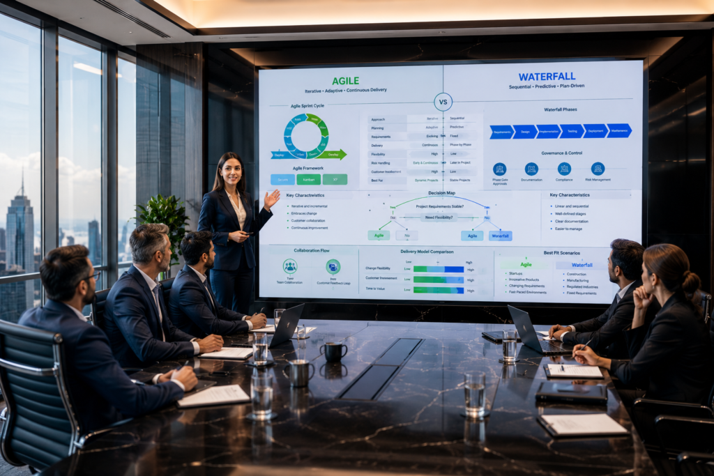agile vs waterfall project management methodology